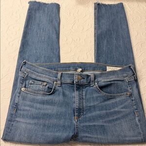 rag & bone Light Blue Skinny Ankle Leg Jeans. Raw Hem. Size 32